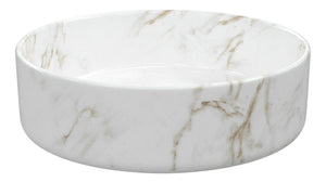 Auvellis Luxey 355mm Round Countertop Washbasin + Waste – Matt Marble Effect