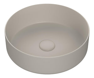 Auvellis Luxey 355mm Round Countertop Washbasin + Waste – Matt Latte