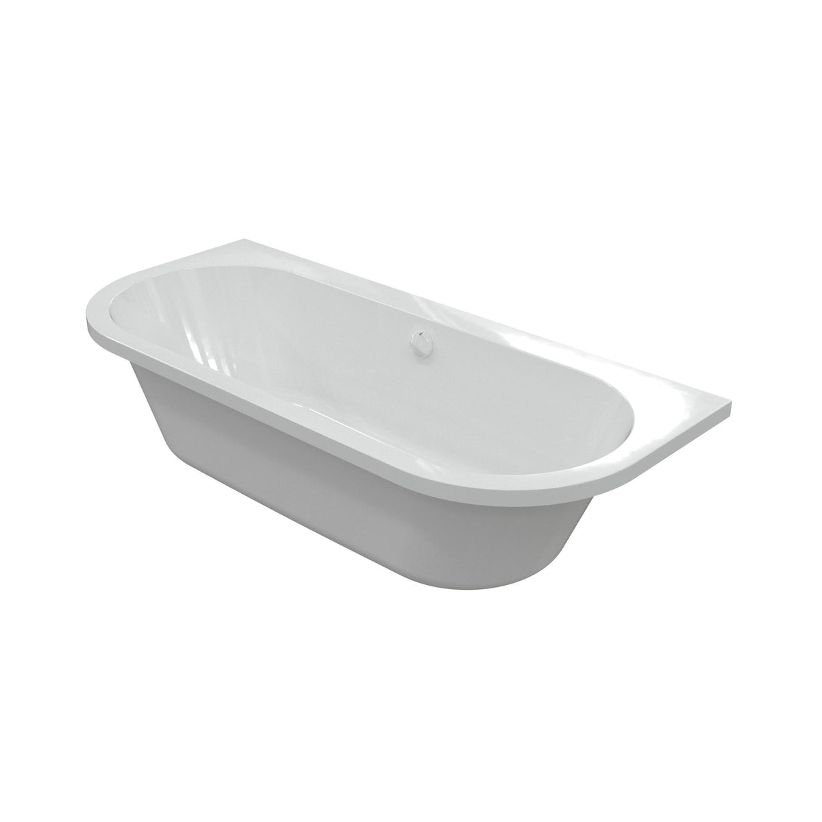 Auvellis Mirelle 1700mm back-to-wall bath – angled left