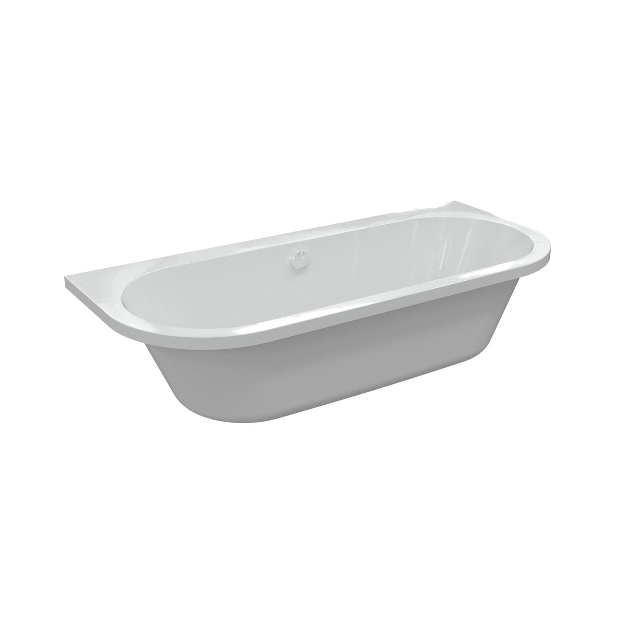 Auvellis Mirelle 1700mm back-to-wall bath – angled right