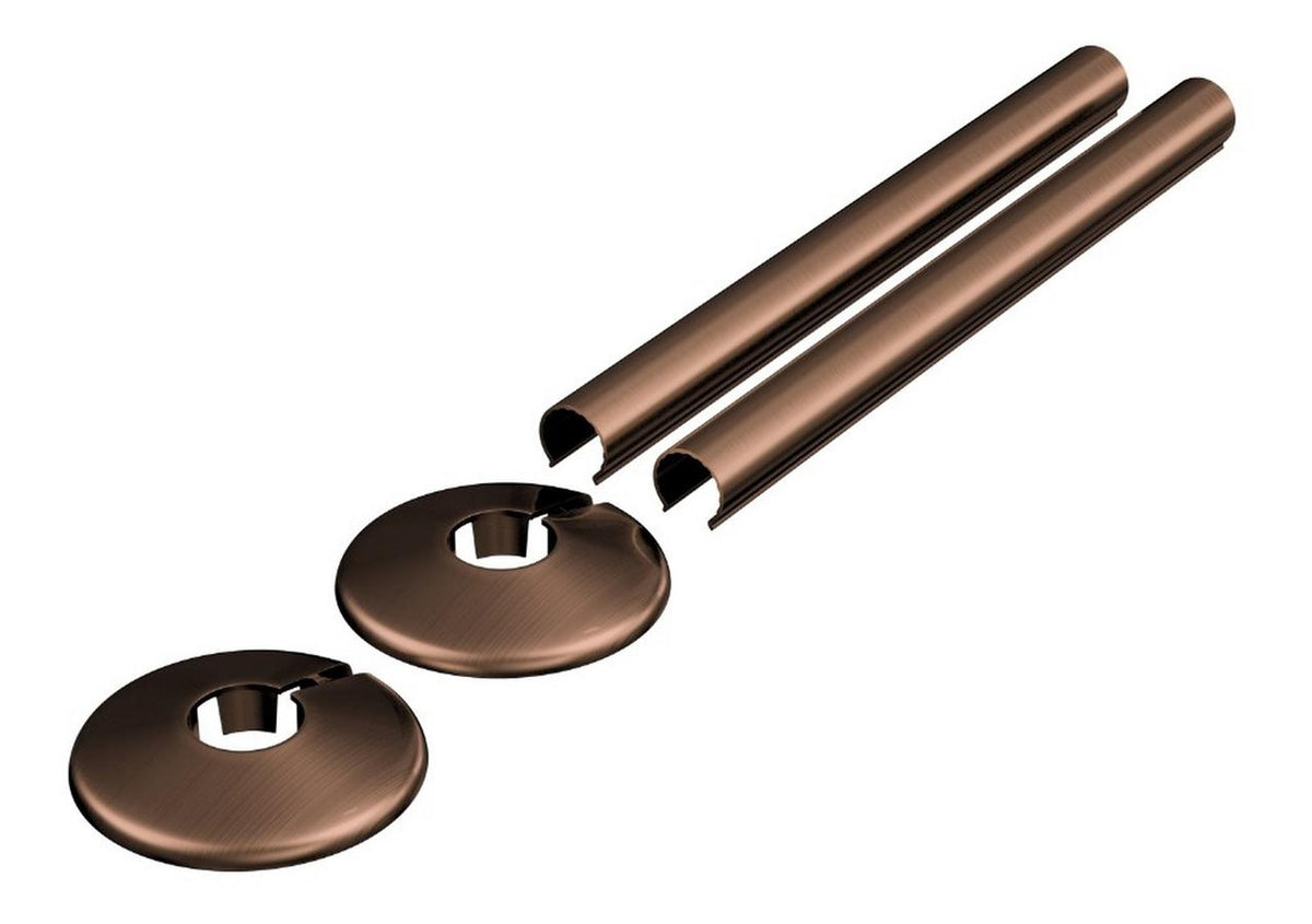Auvellis Nexara 180 x 18mm radiator pipe sleeves in brushed bronze