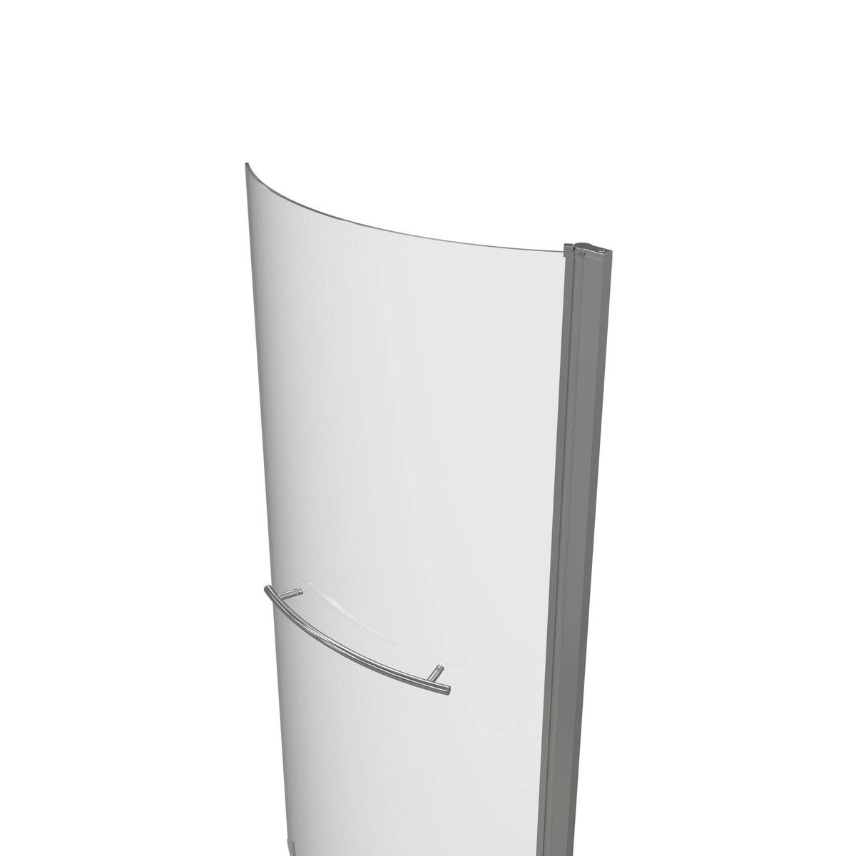 Auvellis P shape bath screen close view of glass and towel rail