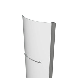 Auvellis P shape bath screen close view of glass and towel rail