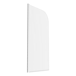 Auvellis radius bath screen in chrome complete view