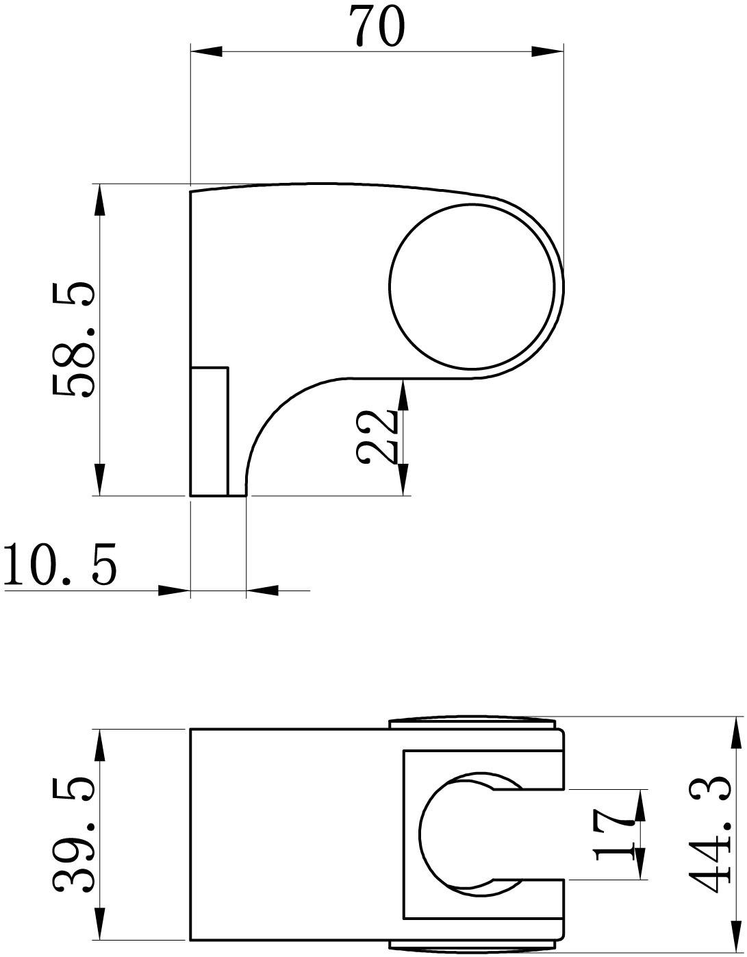 Auvellis round wall bracket dimensions