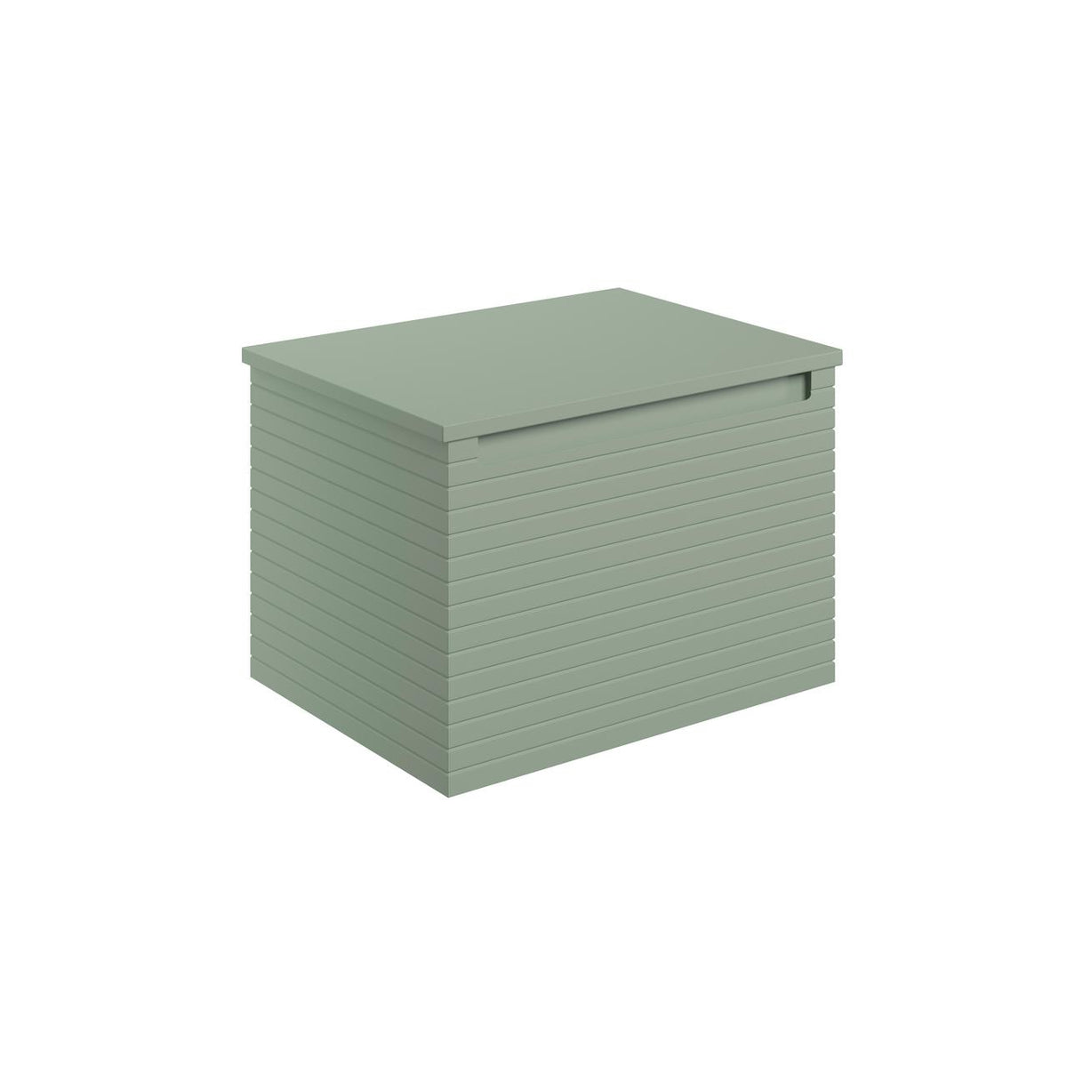 Auvellis Rovane Fluted Wall-Hung 1-Drawer Vanity Unit with Worktop – Matt Willow Green / 610x460mm