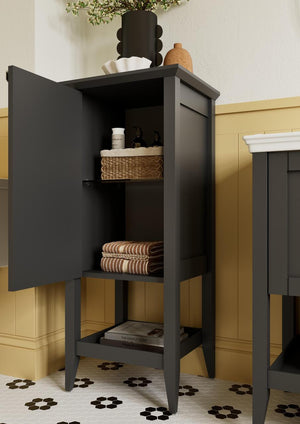Auvellis Solenne 470mm Floor-Standing 1-Door Midi Storage Unit in a bathroom setting