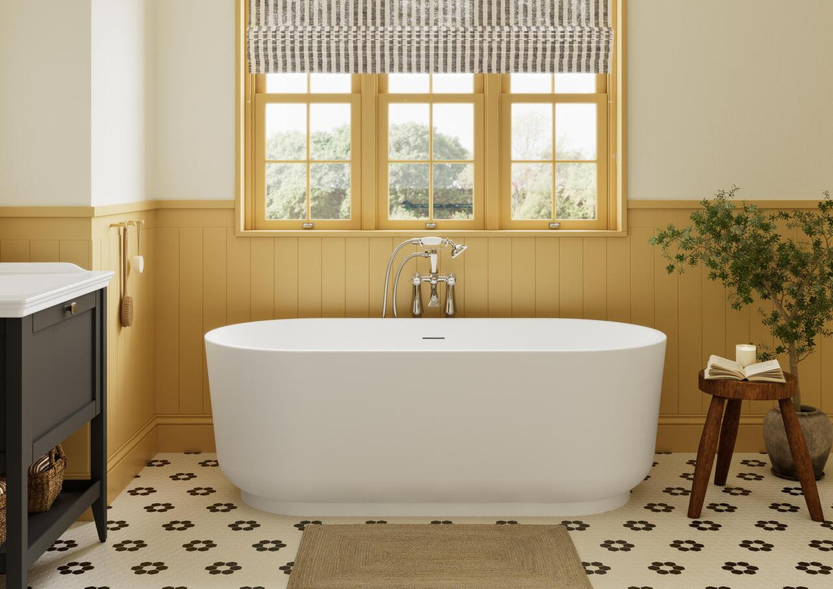 Auvellis Solenne 470mm Floor-Standing 1-Door Midi Storage Unit in a bathroom setting