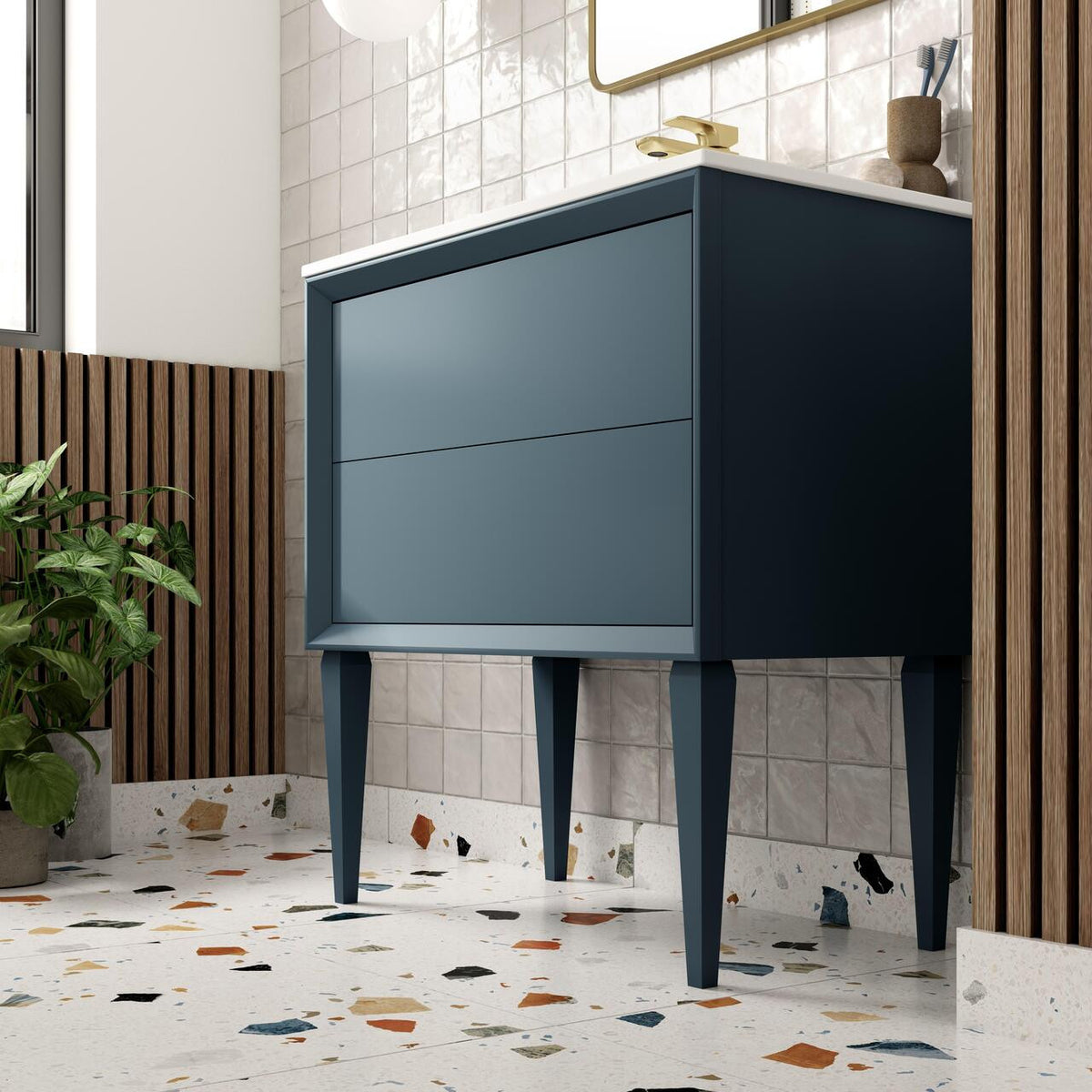 Auvellis Solenne 503mm Floor-Standing WC Unit in a bathroom setting