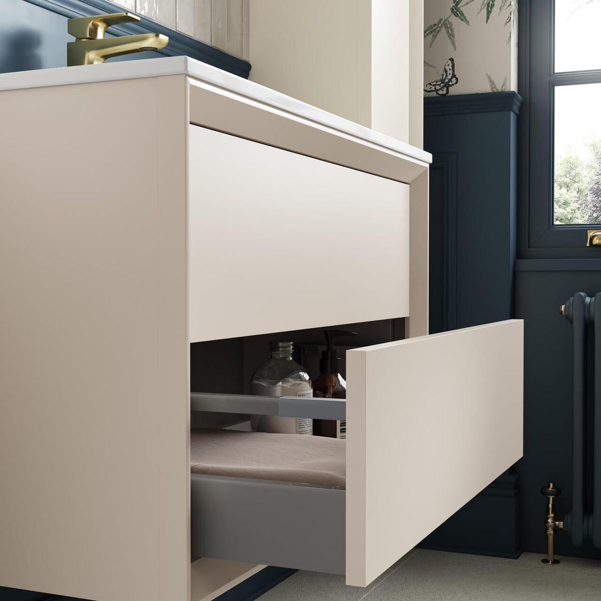 Auvellis Solenne 503mm Floor-Standing WC Unit in a bathroom setting