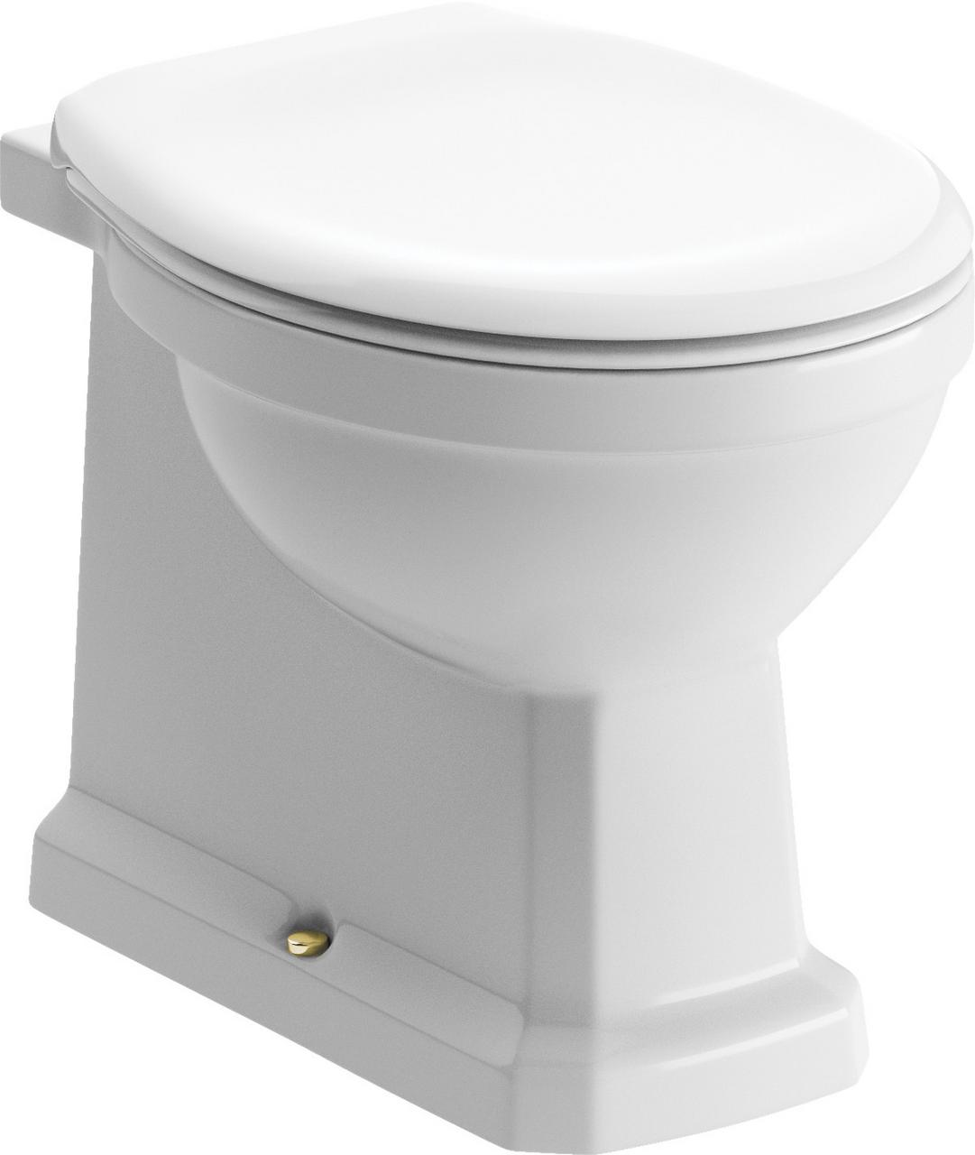 Auvellis Solenne back-to-wall comfort-height toilet – acrylic seat with Brushed Brass hinges