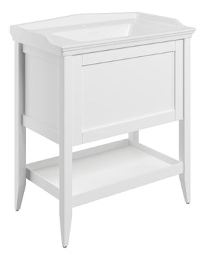 Auvellis Solenne Floor-Standing 1-Drawer Vanity Unit with Ceramic Basin – 650mm / 800mm – Matt White / 800mm