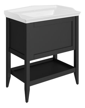 Auvellis Solenne Floor-Standing 1-Drawer Vanity Unit with Ceramic Basin – 650mm / 800mm – Matt Anthracite / 800mm
