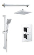 Auvellis square concealed two-outlet thermostatic shower pack in Chrome