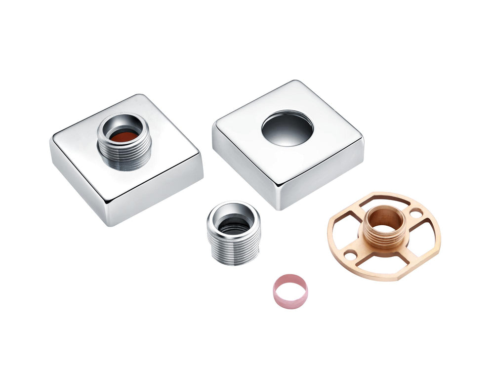 Auvellis square exposed shower valve fast-fitting kit pair