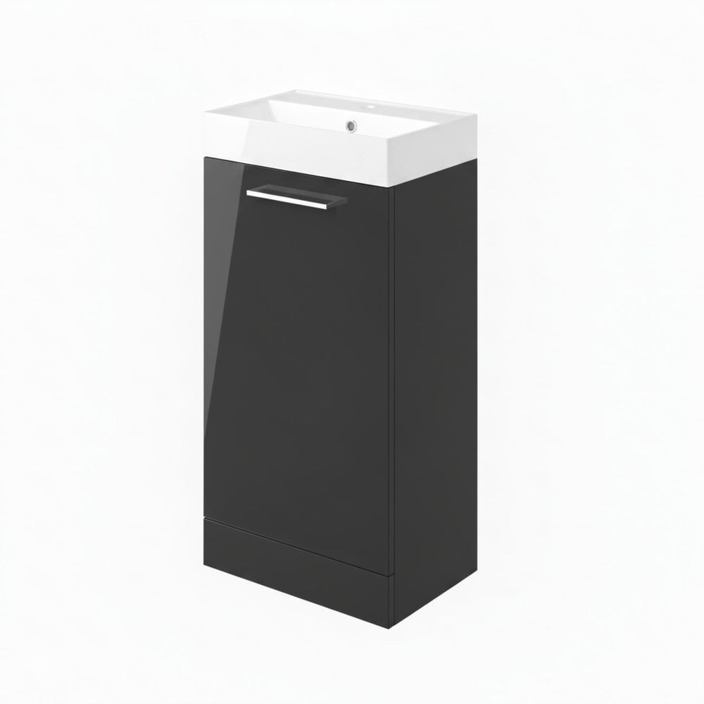 Auvellis Lunero 410mm floor-standing vanity – Gloss Anthracite