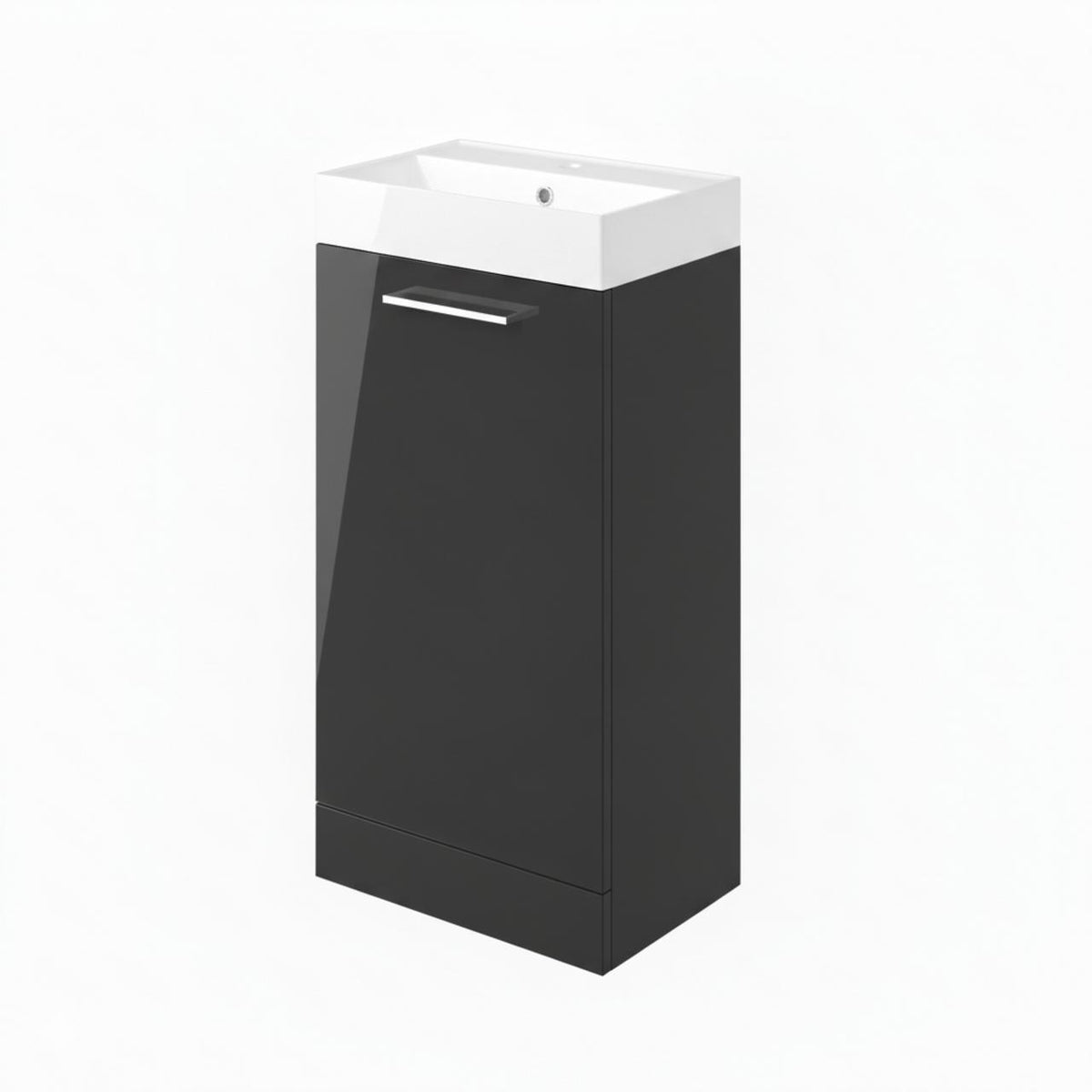 Auvellis Lunero 410mm floor-standing vanity – Gloss Anthracite