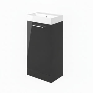 Auvellis Lunero 410mm floor-standing vanity – Gloss Anthracite
