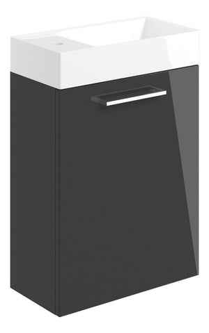 Auvellis Lunero 410mm wall-hung vanity – Gloss Anthracite