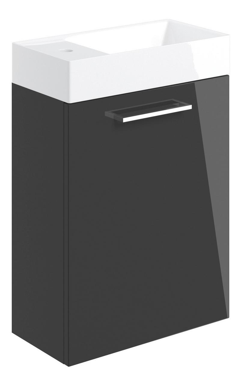 Auvellis Lunero 410mm wall-hung vanity – Gloss Anthracite