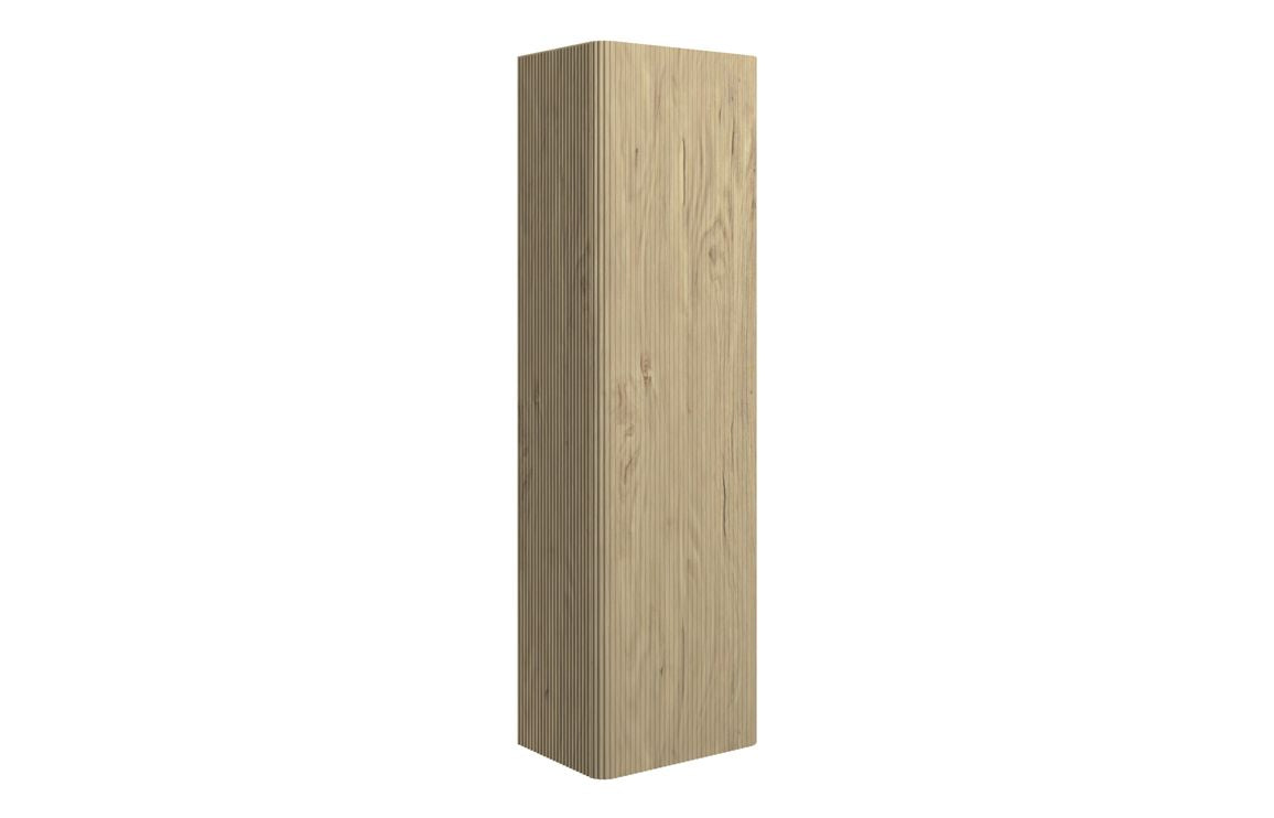 Auvellis Vela Curved 350mm wall-hung tall cabinet – Textured Oak