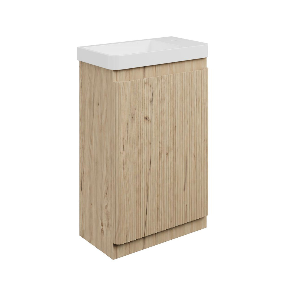 Auvellis Vela Curved 550mm Slim-Depth Floor-Standing Vanity Unit with Basin – DIFTP5696