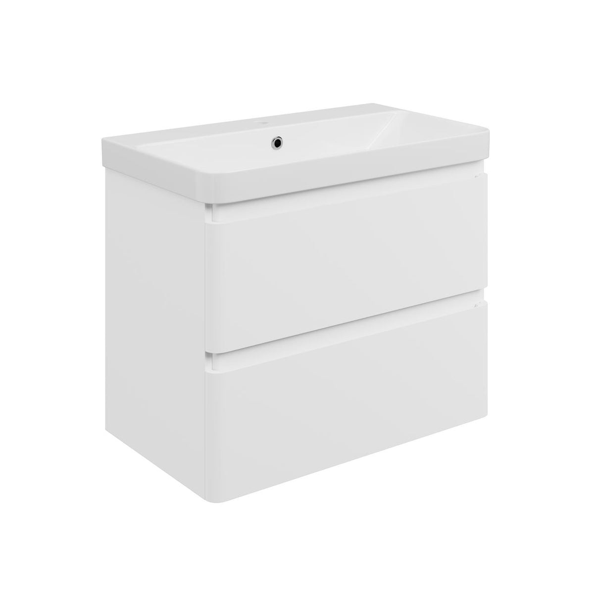 Auvellis Vela Curved Wall-Hung 2-Drawer Vanity Unit with Basin – Matt White / 805x460mm