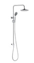 Auvellis Vela round shower kit with overhead and handset in Chrome