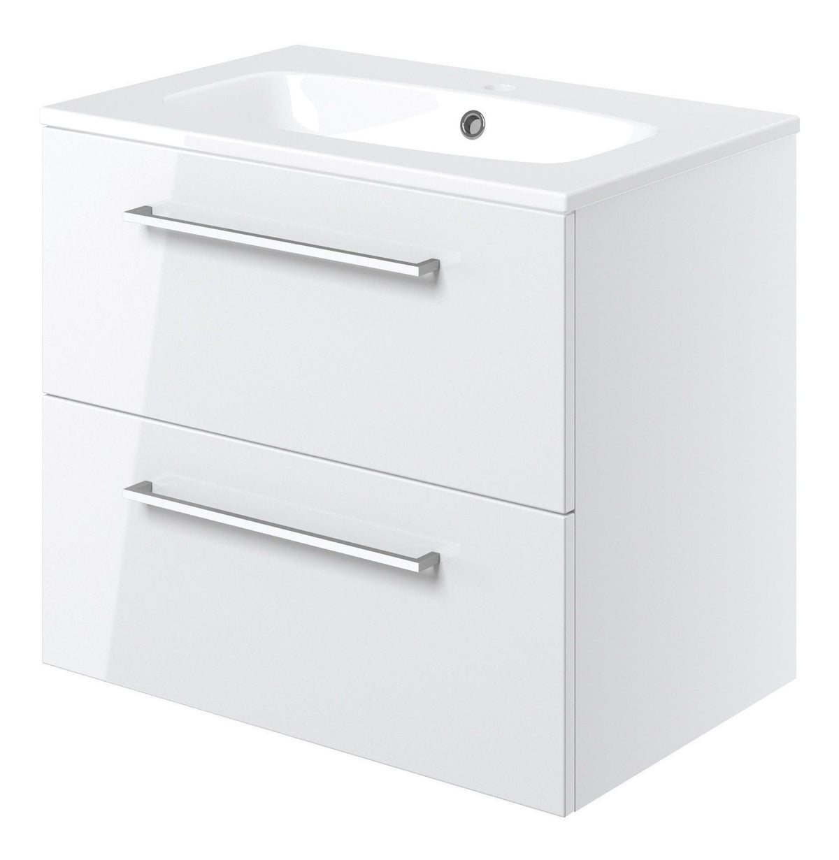 Auvellis Volta 610mm wall-hung two-drawer basin unit – alternate angle