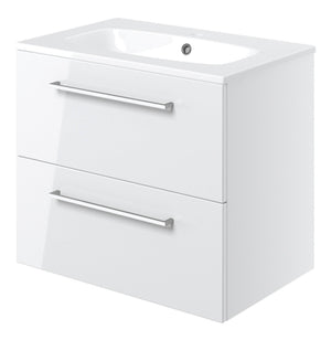 Auvellis Volta 610mm wall-hung two-drawer basin unit – alternate angle