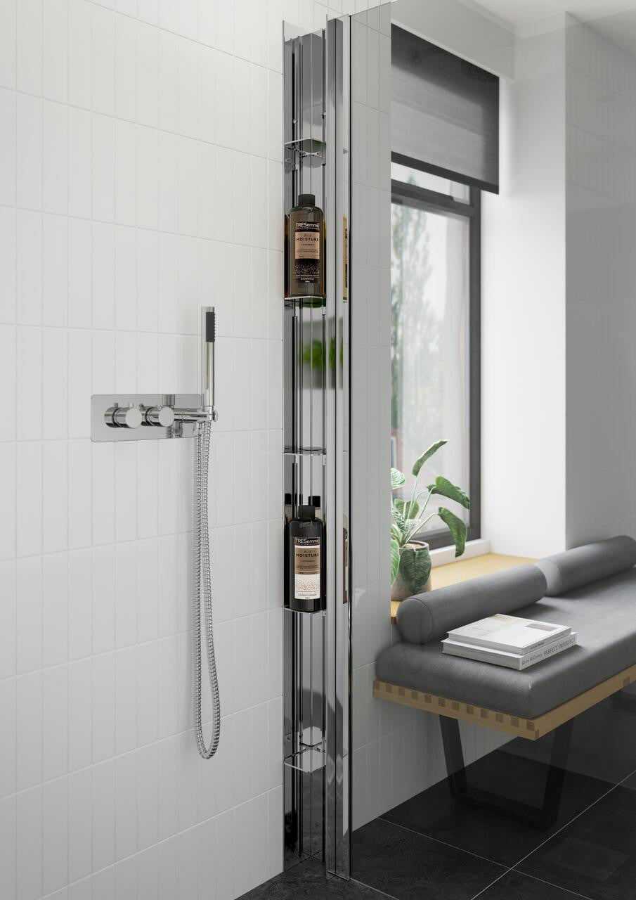 Auvellis Wetroom Storage Shelf in a bathroom setting