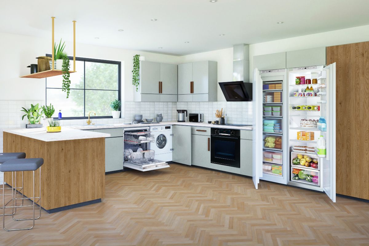 Bosch — An open kitchen with integrated appliances