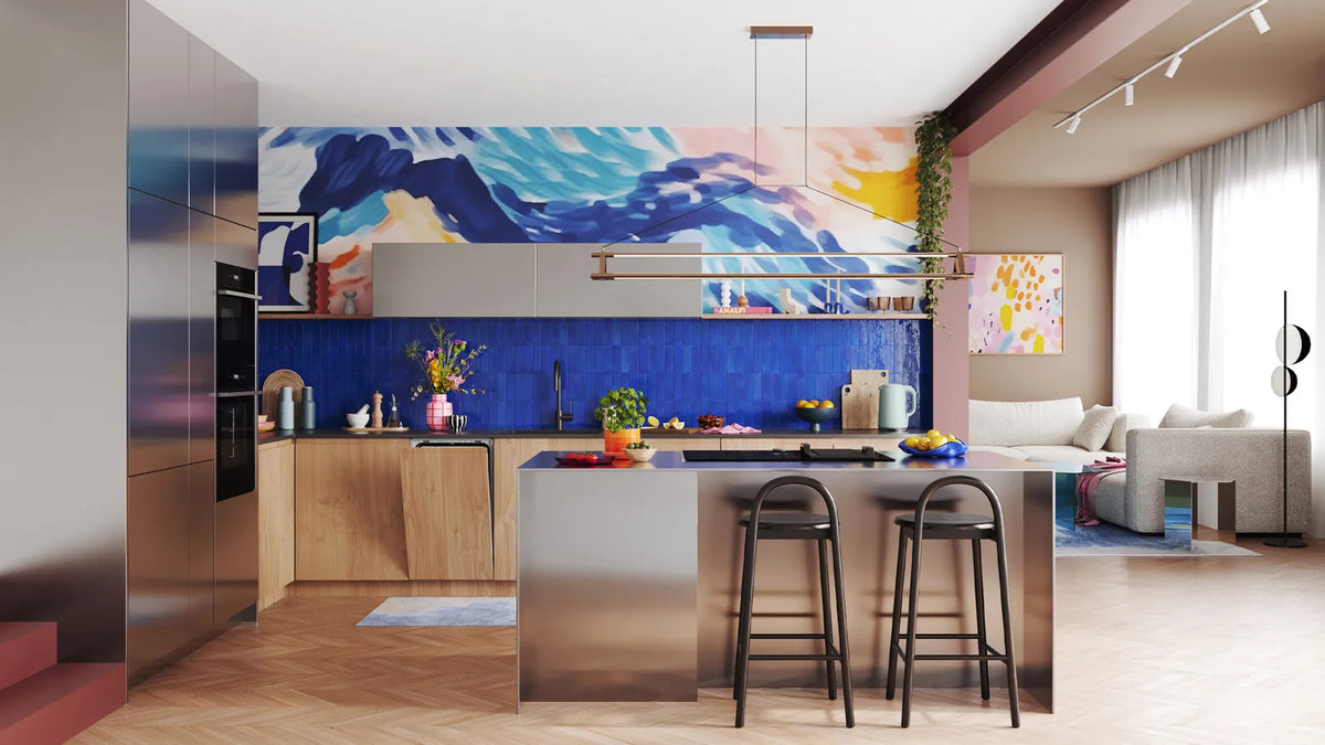 NEFF — A kitchen with a colourful mural