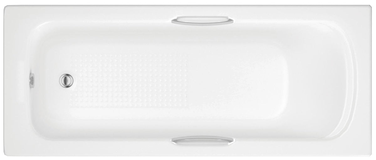 Auvellis Nexara Twin-Grip Single-Ended Bath – 1700x700mm / 8mm / 2 Tap Holes