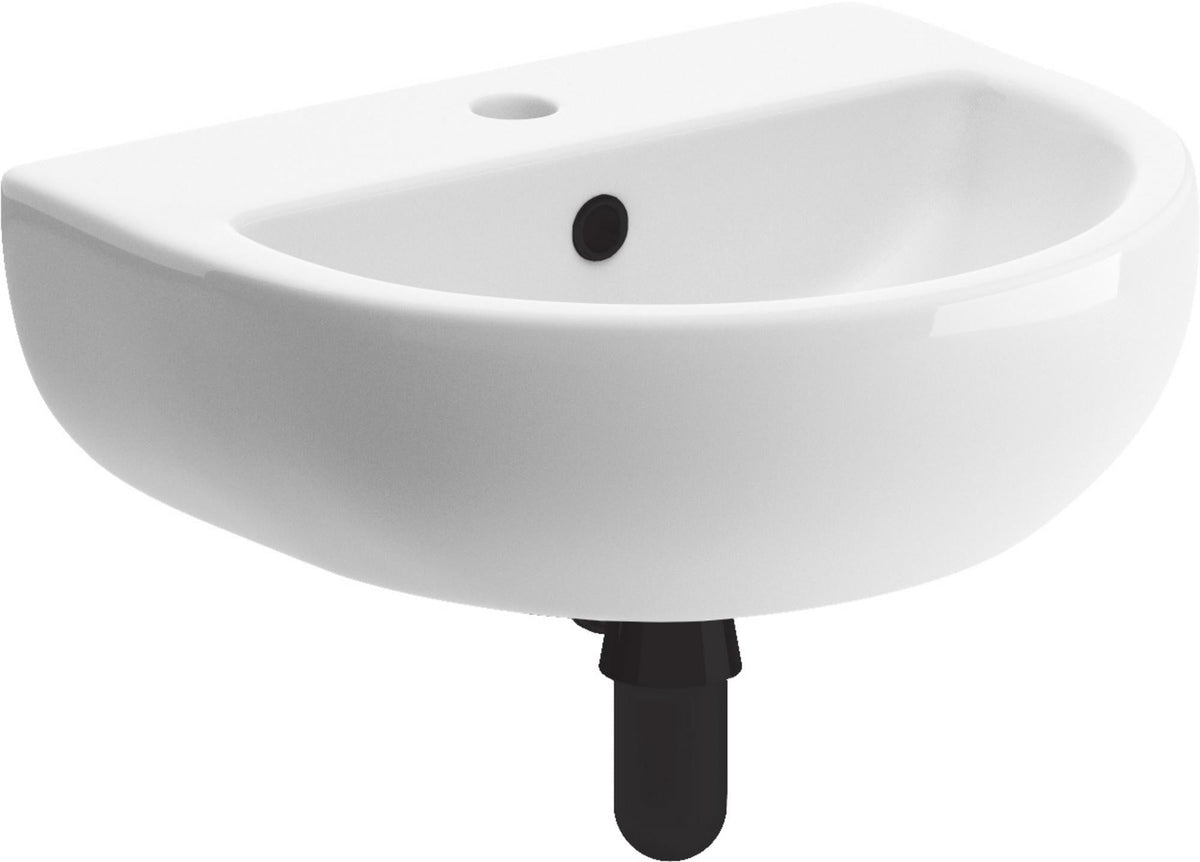 Auvellis Nexara 450mm Cloakroom Basin & Bottle Trap – Matt Black
