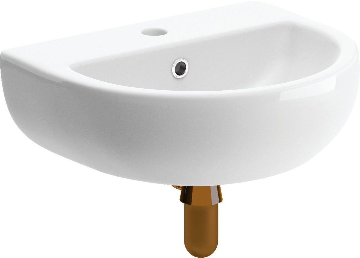 Auvellis Nexara 450mm Cloakroom Basin & Bottle Trap – Brushed Bronze