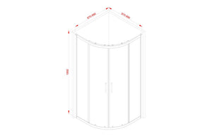 Auvellis Classix 2 Door Quadrant Shower Enclosure – 1000mm / Chrome – dimensions