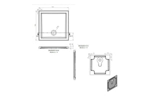 Auvellis RefleXion Low Profile Square Shower Tray – White – 700 x 700mm – dimensions