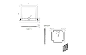 Auvellis RefleXion Low Profile Square Shower Tray – White – 800 x 800mm – dimensions