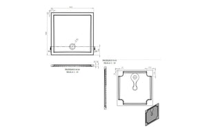Auvellis RefleXion Low Profile Square Shower Tray – White – 900 x 900mm – dimensions