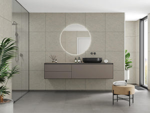 Auvellis Nexara Pebble Granite tile-effect waterproof wall panels in a bathroom setting