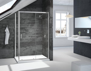 Merlyn Vivid Boost Loft Sliding Door in a bathroom setting