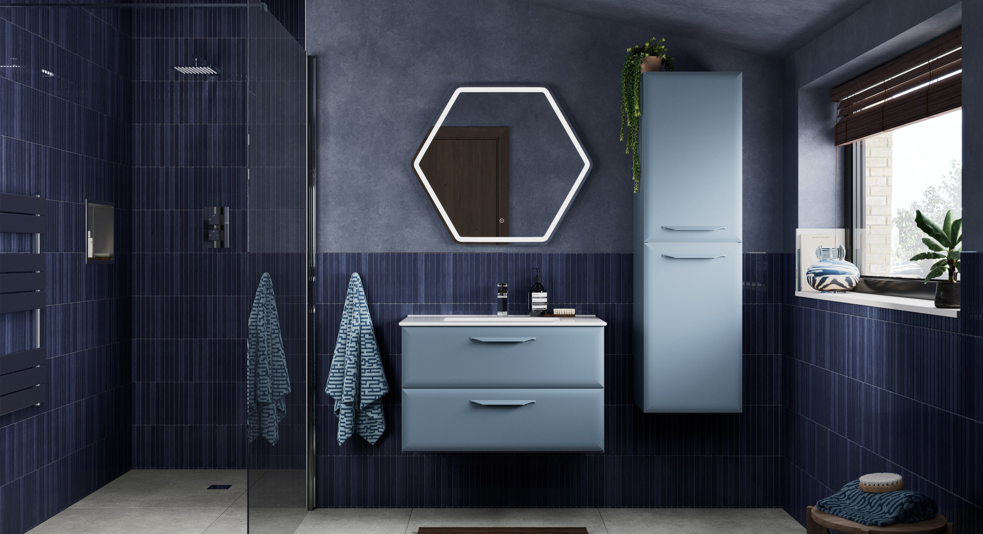 Pureflo Cadiz wall-hung bathroom furniture collection