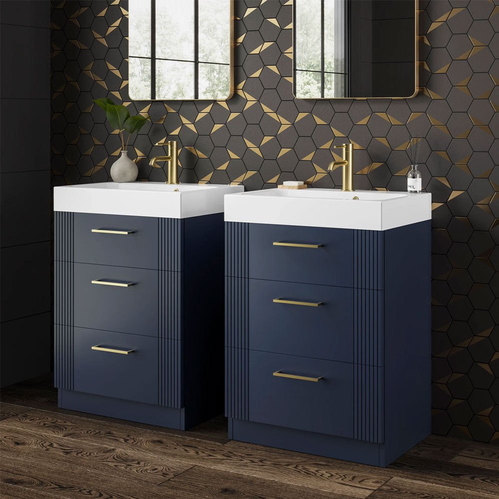 Fabrica Floor Standing Vanity Unit With Ceramic Orodell Washbasin White Fabrica