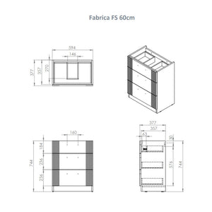 Fabrica Floor Standing Vanity Unit With Ceramic Orodell Washbasin White Fabrica