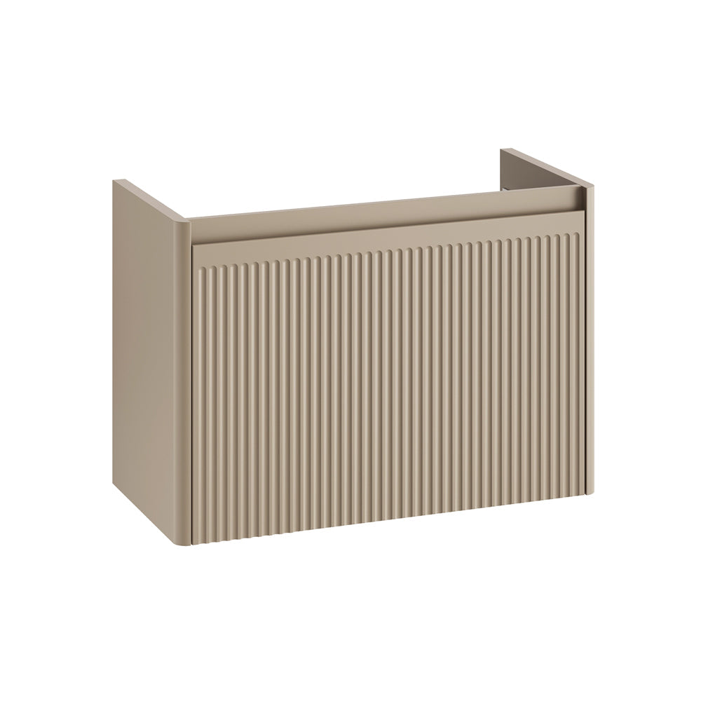 Adorn Wall Hung Fluted Vanity Unit With Edale Washbasin In Matt White Adorn