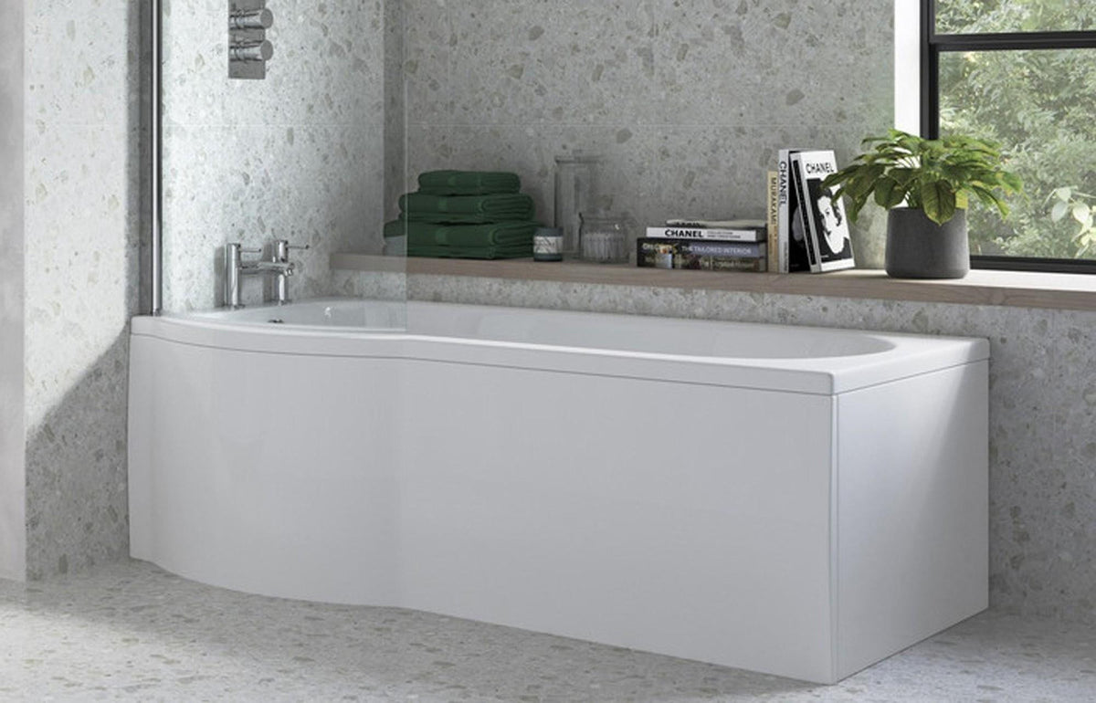 Auvellis 1700mm P Shape Front Bath Panel - White
