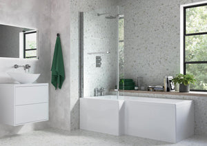 Auvellis 815x1500mm L Shape Bath Screen (6mm)