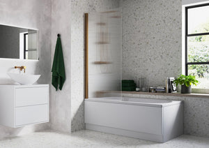 Auvellis Fluted 800x1500mm Single Straight Bath Screen (5mm)