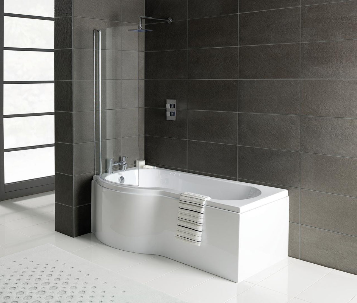 Auvellis P-Shape Single End 1700x700-850x410mm 0TH Bath Only